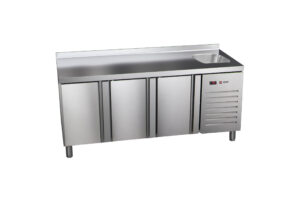 Stół chłodniczy ze zlewem, 3-drzwiowy, 2017x600x850, Asber ETP-6-200-30 HC S SB40