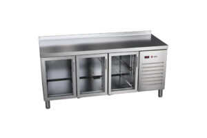 Stół chłodniczy ze szklanymi drzwiami 3-drzwiowy, 2017x600x850, Asber ETP-6-200-30 HC SB40 GD