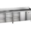 Zdjęcie Stół chłodniczy z szufladami, 1-drzwiowy, 6-szufladowy, 2542x600x850, Asber ETP-6-250-16 HC SB40