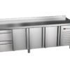 Zdjęcie Stół chłodniczy z szufladami, 3-drzwiowy, 2-szufladowy, 2542x600x850, Asber ETP-6-250-32 HC SB40