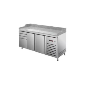 Stół chłodniczy DO PIZZY EURONORM 2-drzwiowy, 4-szufladowy, (400X600), 2017x800x850, Asber ETP-8-200-24 HC GR