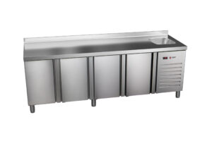 Stół chłodniczy 700mm 4-drzwiowy, GN 1/1 – wysokość 600mm, 2242x700x584, Asber ETPB-225-40 HC 90NS