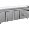 Zdjęcie Stół chłodniczy z szufladami 3-drzwiowy, 2-szufladowy, GN 1/1, 2242x700x850, Asber GGTP-7-225-32 SB40