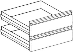 Zestaw 2 szuflad do podstawy NSA46 o szer. 400 mm, Minima 600 Wariant podstawowy, MBM A660016