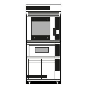 Zestaw piekarniczo-cukierniczy: F50E + Ideck PD60.60D + podstawa z komora rozrostu nawilżaną H=600mm Wariant podstawowy, Moretti Forni MFIBAKE23