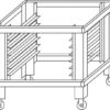 Zdjęcie Podstawa z prowadnicami na kołach do pieca P110G B H=400mm Wariant podstawowy, Moretti Forni MFP110GBSP40