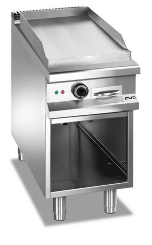 Płyta grillowa elektryczna, na podstawie z trzech stron zamkniętej 400x900 - gładka, Magistra Plus 900 Wariant podstawowy, MBM MFTE94AL