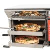 Zdjęcie Piec do pizzy 2 komorowy o pojemności 1 pizzy na komorę, osiąga 520 stopni, wbudowany okap, 630x550x490, Stima VP2 revolution