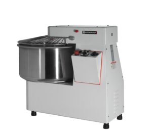 Mikser spiralny, 2 biegowy ze stałą dzieżą o pojemności 42L, 38kg ciasta, 92-139 obrotów, 470x850x720, Pizza Group IF42 2V