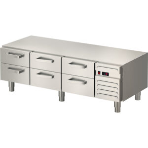Podstawa chłodnicza,inia "700",  1600x650x600 mm, 6 szuflad GN 1/1 Stalgast 887137