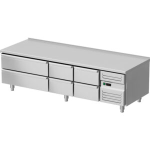 Podstawa chłodnicza, 2000x700x600 mm, 4 szuflady GN 1/1, 2 szuflady GN 2/1 Stalgast 887246
