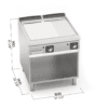 Zdjęcie Płyta grillowa elektryczna 2/3 gładka + 1/3 ryflowana chromowana 800x900x900 Bertos SE9FM8MP-2/CPD-BF