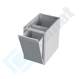 Blok podwieszany z pojemnikiem uchylnym 420x490x600, AISI 304, Komat KST-057