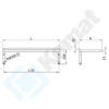 Zdjęcie Półka wisząca pojedyncza 1700x400x250, AISI 304, Komat KPT-094