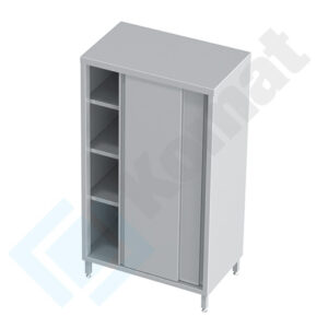 Szafa magazynowa z drzwiami suwanymi 1200x500x2000, AISI 304, Komat KDT-205