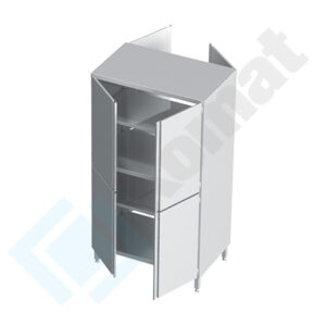 Szafa przelotowa z drzwiami skrzydłowymi 1200x700x2000, AISI 304, Komat KDT-210