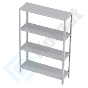 Regał skręcany 1300x400x1800, AISI 304, Komat KRT-312