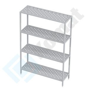 Regał perforowany 1200x600x1800, AISI 304, Komat KRT-314