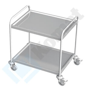 Wózek kelnerski 2-poziomowy 800x600x850, AISI 304, Komat KWT-402