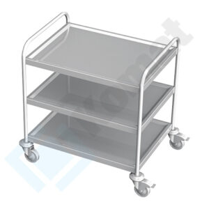 Wózek kelnerski 3-poziomowy 700x600x850, AISI 304, Komat KWT-403