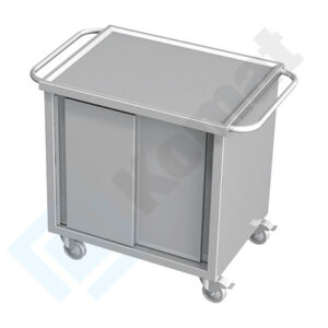 Wózek kelnerski z szafką 800x600x850, AISI 304, Komat KWT-406