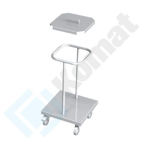Stojak jezdny na worek na odpadki 450x450x800, AISI 304, Komat KKT-454