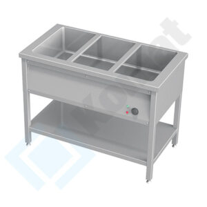 Bemar stacjonarny jednokomorowy z półką 1135x600x850, AISI 304, Komat KTG-900