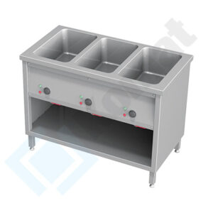 Bemar stacjonarny wielokomorowy z szafką otwartą 1135x700x850, AISI 304, Komat KTG-930