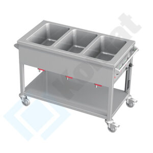 Bemar jezdny wielokomorowy z półką 800x600x850, AISI 304, Komat KTG-950