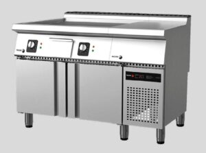 Podstawa chłodnicza z 4 drzwiami pod urządzenia grzewcze CONCEPT, 2242x700x584, Fagor Professional CCPB-4G