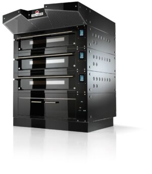 Piec do pizzy 3 komorowy, elektryczny, z okapem, z garownią o pojemności 2 x 9 x 35 cm, 1635x1900x2230, Italforni BULL BL XL Y110
