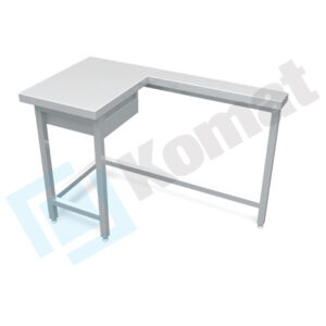 Stanowisko kasowe boczne z szufladą 1300x700x900, AISI 304, Komat KL1-11.7130