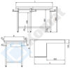 Zdjęcie Stanowisko kasowe boczne z szufladą 1300x800x900, AISI 304, Komat KL1-11.8130