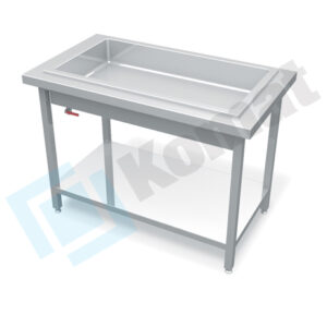 Stanowisko z wanną do ekspozycji na lodzie 1560x700x900, AISI 304, Komat KL1-12.7004