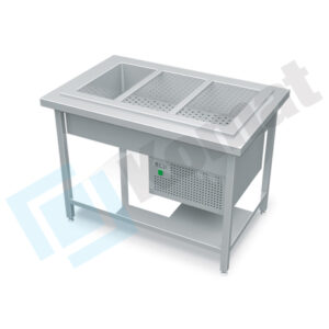 Stanowisko z wanną chłodniczą z chłodzeniem bocznym 1560x800x900, AISI 304, Komat KL1-15.8004