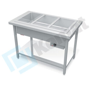 Stanowisko z bemarem wodnym jednokomorowym 890x800x900, AISI 304, Komat KL1-20.8012