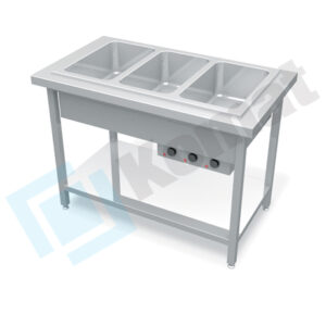 Stanowisko z bemarem wodnym wielokomorowym 890x800x900, AISI 304, Komat KL1-21.8022