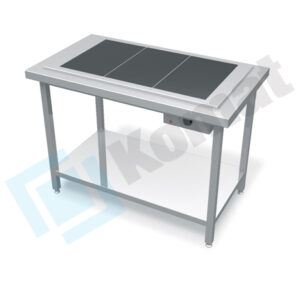 Stanowisko z płytą grzewczą ceramiczną 1560x700x900, AISI 304, Komat KL1-24.7004