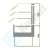 Zdjęcie Stanowisko z witryną chłodniczą z wanną – witryna z klapkami uchylnymi, szyba gięta 970x800x900, AISI 304, Komat KL1-81.802G