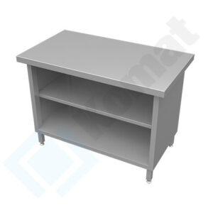 Stanowisko z szafką otwartą z półką 900x700x900, AISI 304, Komat KL2-02.7090