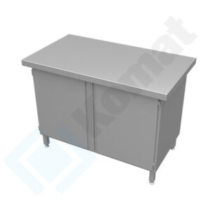 Stanowisko z szafką z drzwiami skrzydłowymi 1200x700x900, AISI 304, Komat KL2-04.7120