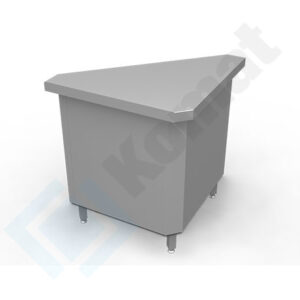 Stanowisko z szafką narożną zewnętrzną 90° 1075x570x900, AISI 304, Komat KL2-06.7090