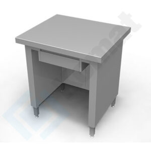Stanowisko kasowe z szufladą 800x800x900, AISI 304, Komat KL2-10.8080