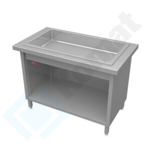 Stanowisko z wanną do ekspozycji na lodzie 1235x700x900, AISI 304, Komat KL2-12.7003