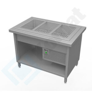 Stanowisko z wanną chłodniczą z chłodzeniem bocznym 1235x800x900, AISI 304, Komat KL2-15.8003