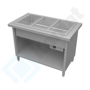 Stanowisko z bemarem wodnym jednokomorowym 1235x800x900, AISI 304, Komat KL2-20.8013