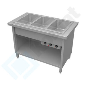 Stanowisko z bemarem wodnym wielokomorowym 1560x800x900, AISI 304, Komat KL2-21.8044