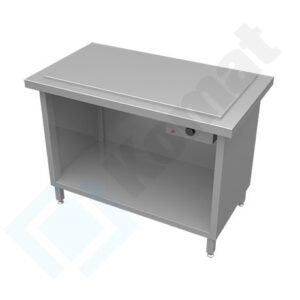 Stanowisko z płytą grzewczą 1560x700x900, AISI 304, Komat KL2-23.7004