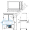 Zdjęcie Stanowisko z witryną chłodniczą z wanną – witryna zamknięta, szyba gięta 1300x800x900, AISI 304, Komat KL2-80.803G