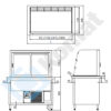 Zdjęcie Stanowisko z witryną chłodniczą z wanną – witryna z klapkami uchylnymi, szyba gięta 1300x800x900, AISI 304, Komat KL2-81.803G